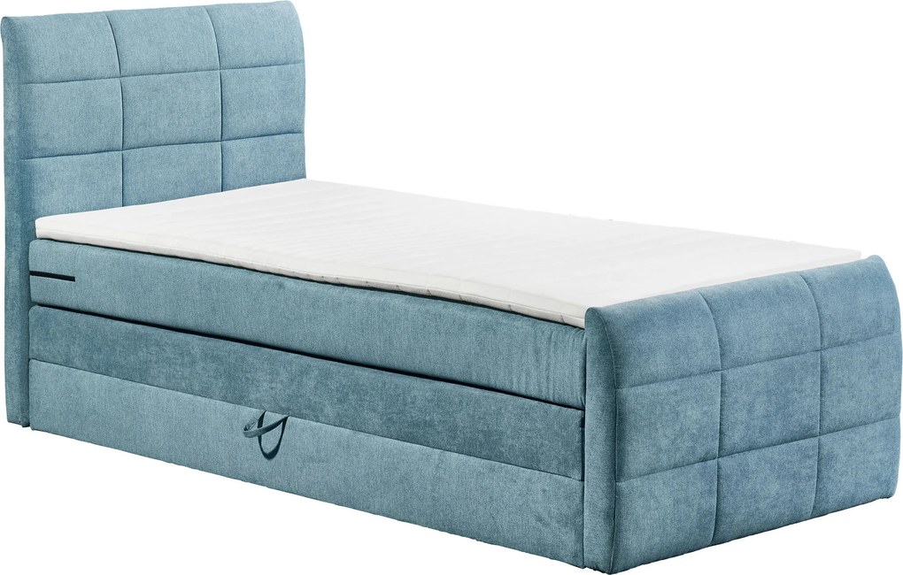 XXXLutz BOXSPRINGOVÁ POSTEĽ, 100/200 cm, modrá MID.YOU - Postele - 002220033502