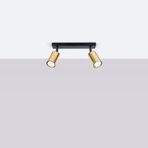 Sollux SL.1383 - Bodové svietidlo WINX 2xGU10/10W/230V čierna/zlatá