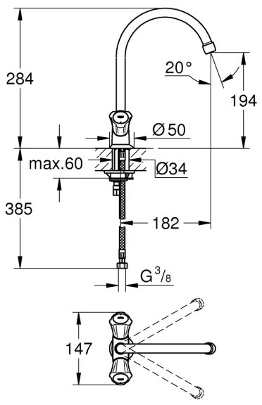 GROHE 31831001 - Drezová batéria COSTA L lesklý chróm