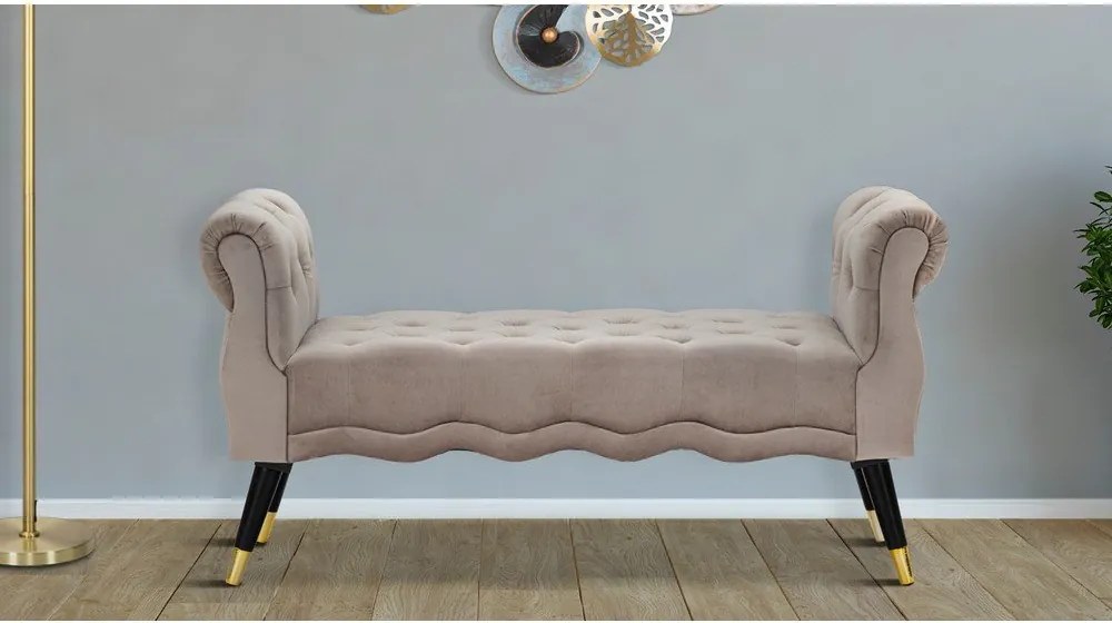 Taupe zamatová lavica Paris – Mauro Ferretti