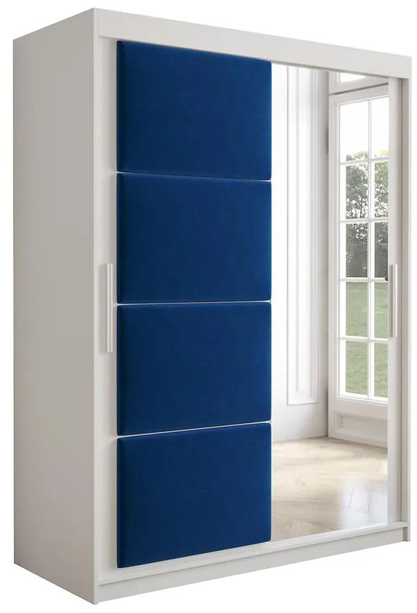 Skriňa Tapi 150 Biely/Modrá