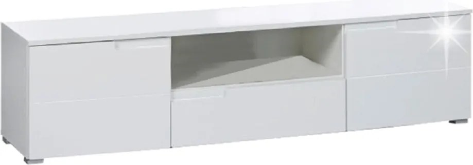 Televízny stolík SPICE, lesklá biela