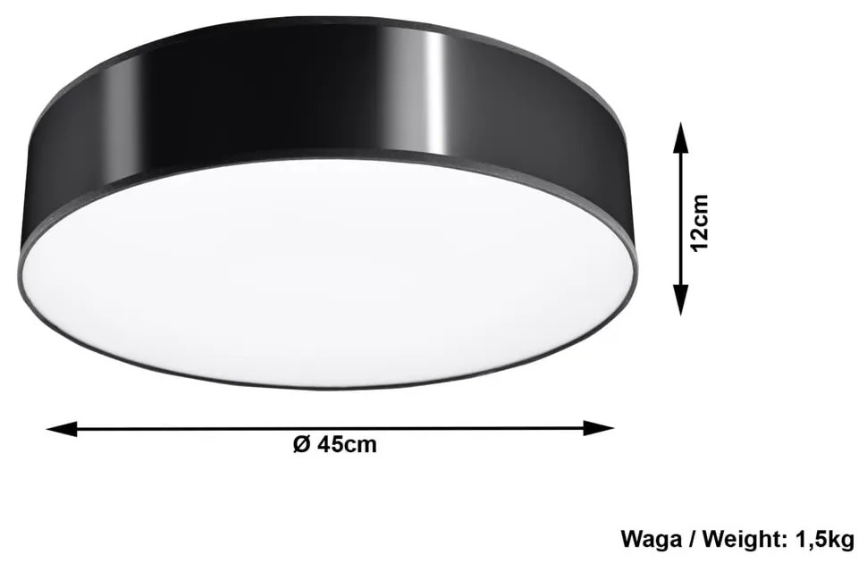 Čierne stropné svietidlo Sollux Atis Ceiling