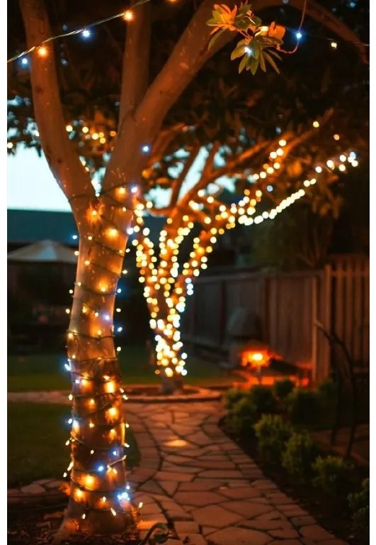 Vianočné svetielka vonkajšie FLASH teplá biela 100 LED