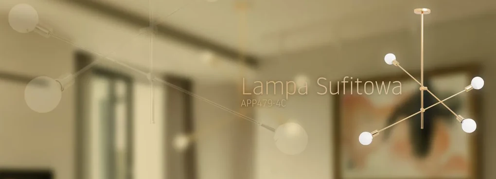 Toolight - Nastaviteľná stropná lampa dvojramenná 4xE27 60W APP479-4C, zlatá, OSW-00611