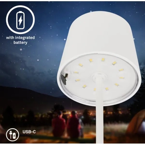 Briloner 7423016 - LED stmievateľná nabíjacia stolná lampa LED/2,6W/5V IP44 biel