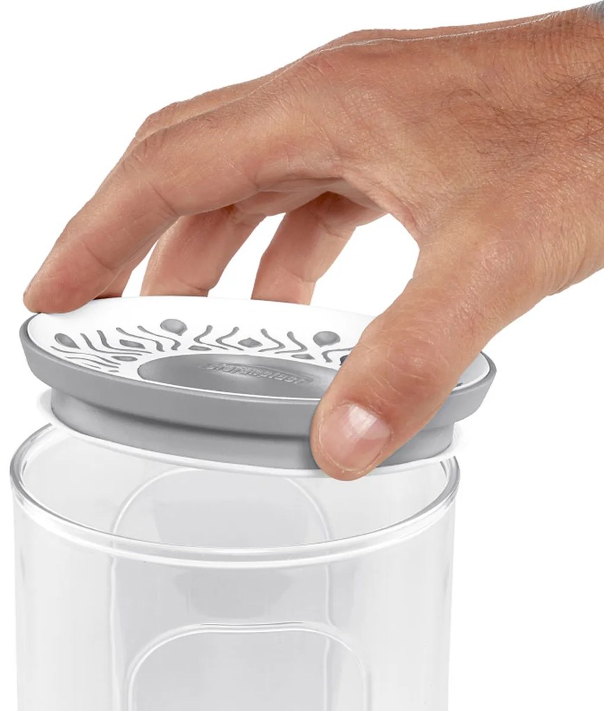 STEFANPLAST Súprava 3 okrúhlych dóz Tosca, transparetná/modrá