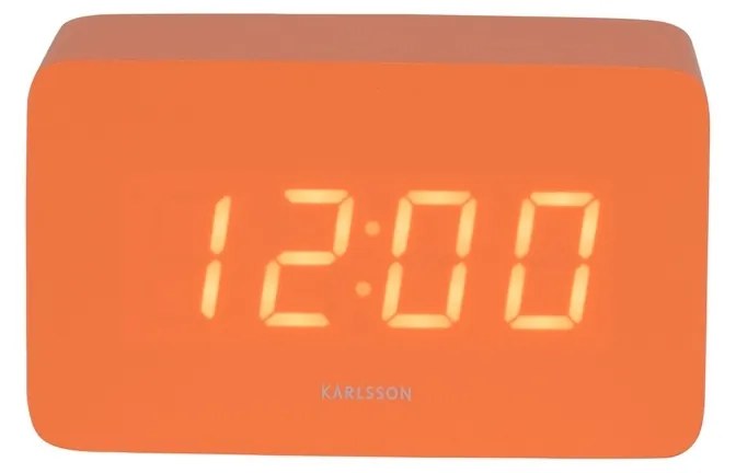 Karlsson 5983OR dizajnové LED hodiny s budíkom oranžová, 10 cm