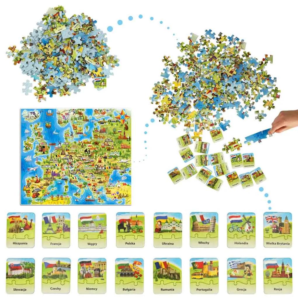 KIK KX4796 CASTORLAND Vzdělávací puzzle mapa Evropy AKCE