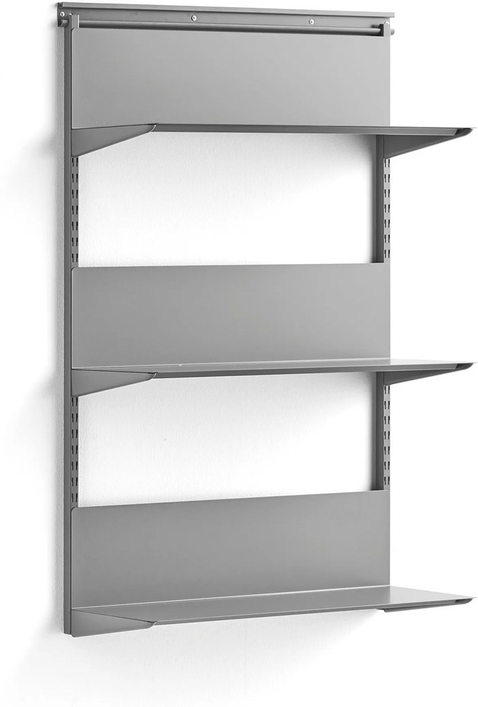 Nástenný regál Shape, základná sekcia, 1237x805x300 mm, šedý