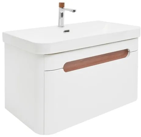 Kúpeľňová skrinka s umývadlom a batériou SAT Fusion 77,5x43x45 cm biela matná SATFUSION80WUBA, 1 ks