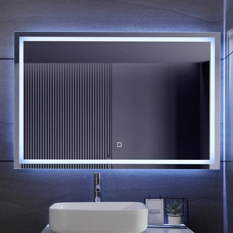 AQUAMARIN kúpeľňové zrkadlo s LED osvetlením, 120 x 80 cm
