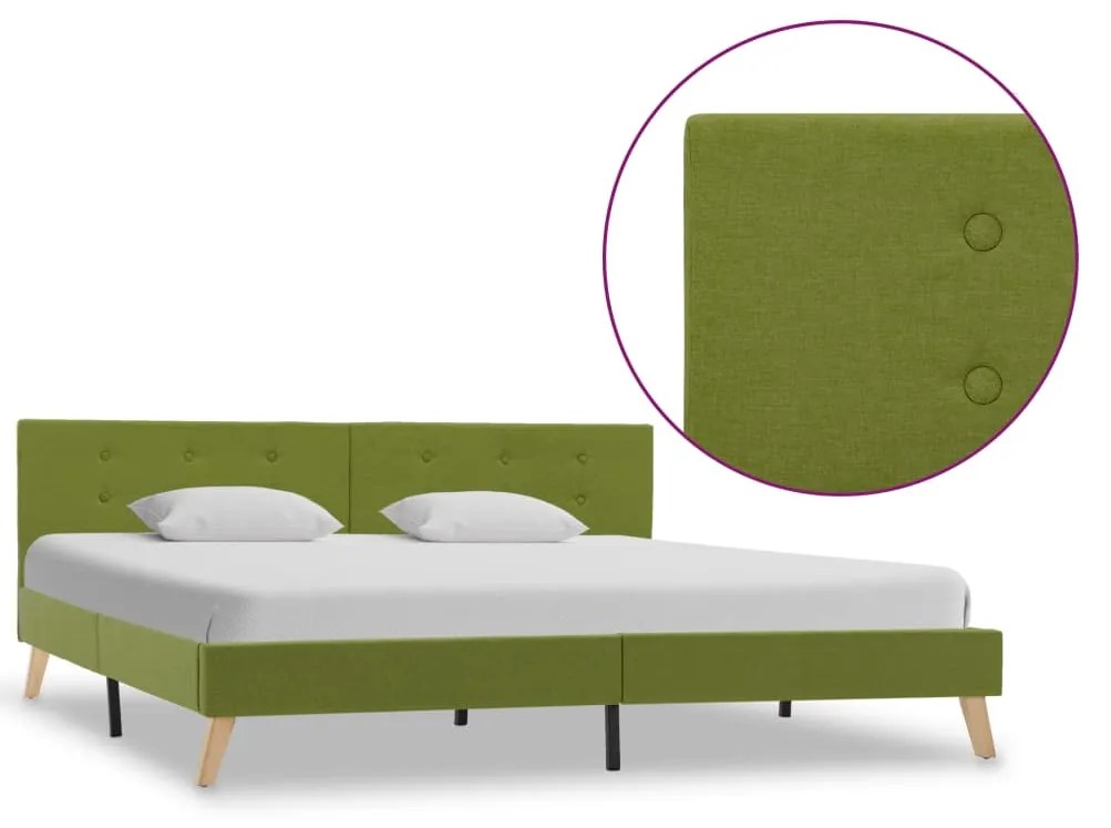 vidaXL Rám postele zelený 180x200 cm látkový