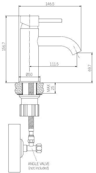Umývadlová batéria ANHOLT 15,6 cm lesklý chróm