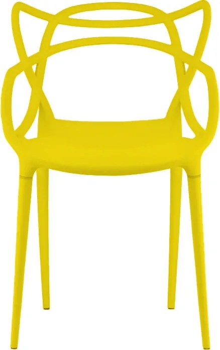 Sada 4 ks plastových stoličiek KATO, žltá