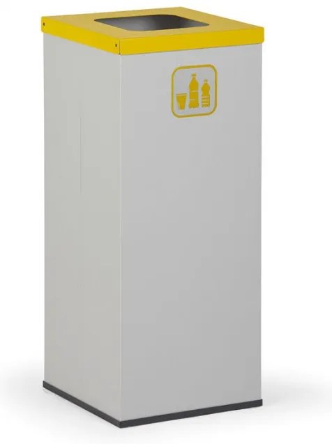 Kôš na triedený odpad 70 L, úchyt na vrece, sivý/žltý