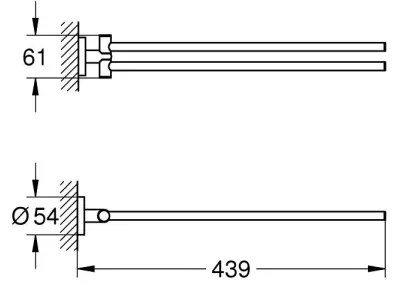 GROHE 411832430 - Držiak na uteráky START 439 mm čierny
