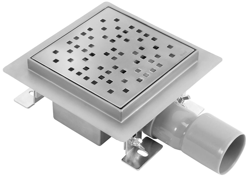 Rea Dots, nerezový odtokový žľab 150x150 mm, oceľová, REA-G6203