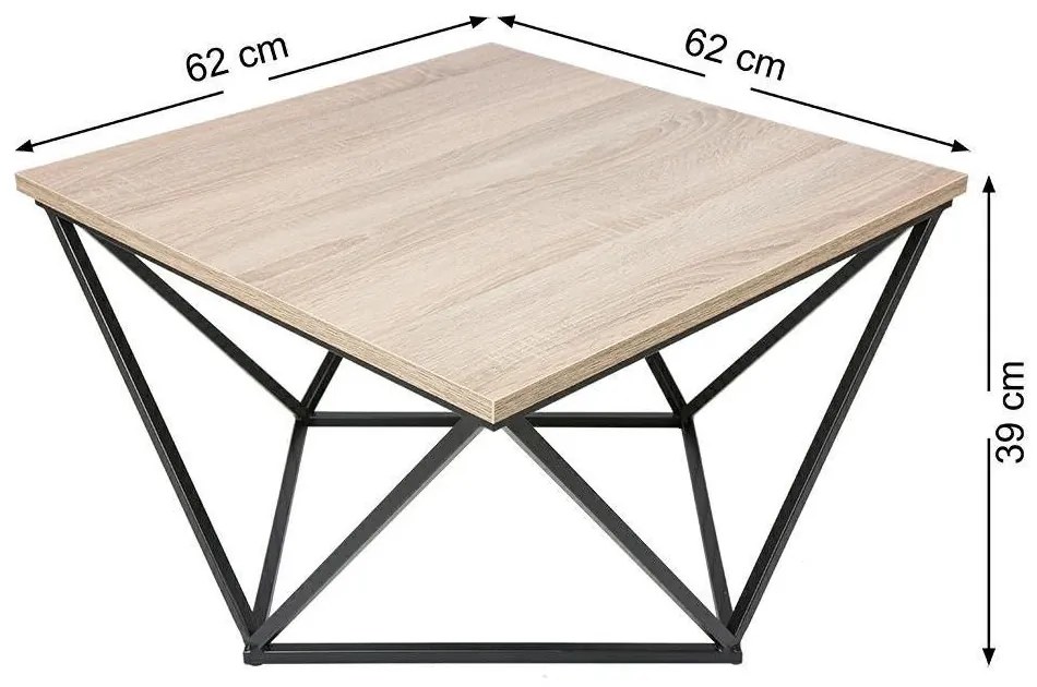 Konferenčný stolík Loftstyle 60 cm čierny