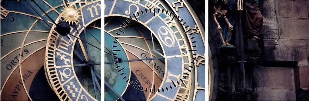 Obraz - Orloj, Praha (s hodinami) (90x30 cm)