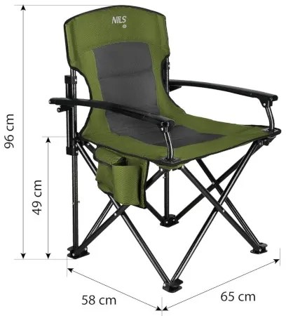 Skladacie kreslo NILS Camp NC3075 - zelené