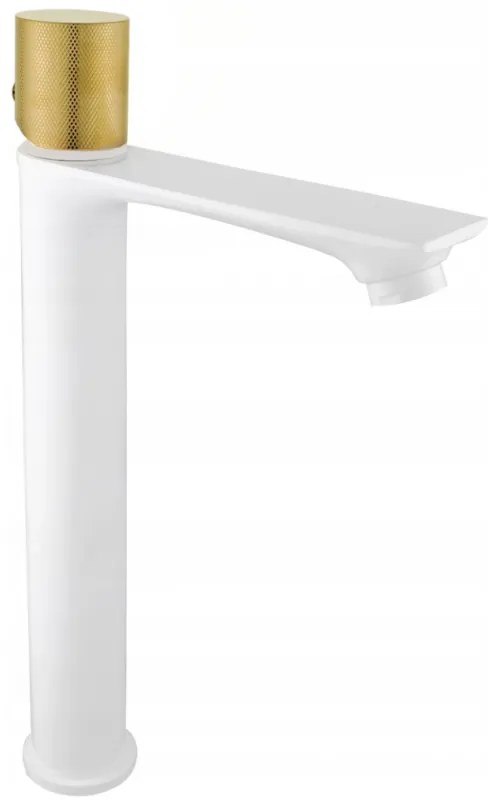 Mexen Royo One Vysoká Umývadlová batéria, biela/zlatá, 72211-25