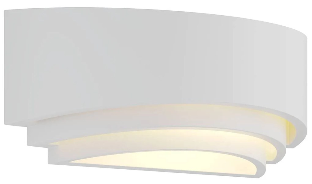 Sadrová nástenná lampa Lucien, trojstupňová, biela