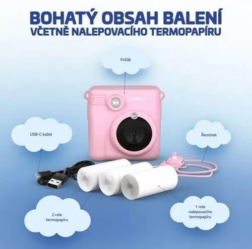 LAMAX InstaKid1 detský fotoaparát, ružová