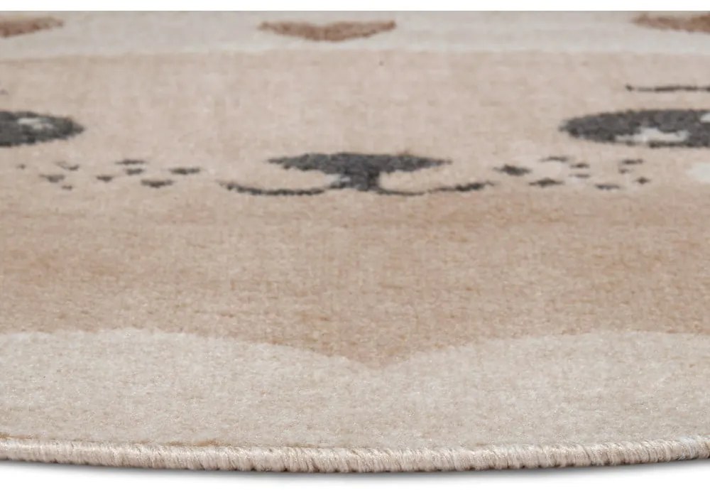 Béžový detský koberec ø 140 cm Cat – Hanse Home