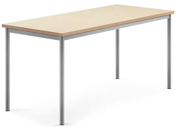 Stôl SONITUS, 1600x700x720 mm, linoleum - béžová, strieborná