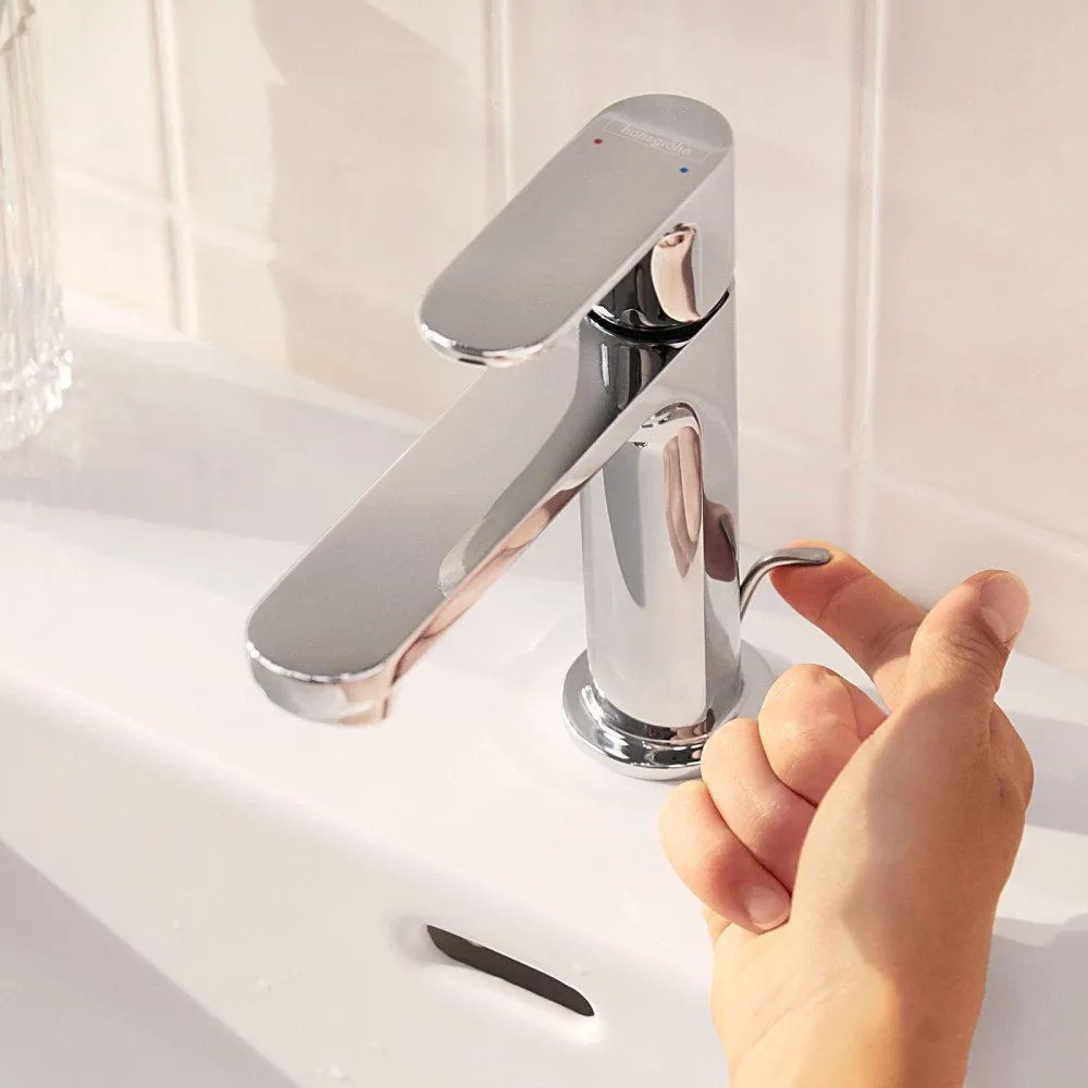 HANSGROHE Rebris S páková umývadlová batéria CoolStart s plastovou odtokovou súpravou s tiahlom, výška výtoku 109 mm, chróm, 72588000