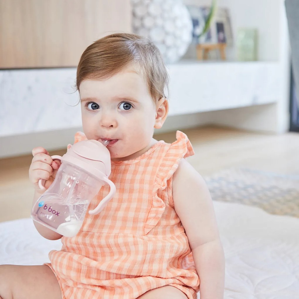 Hrnček so slamkou - ružový 240 ml