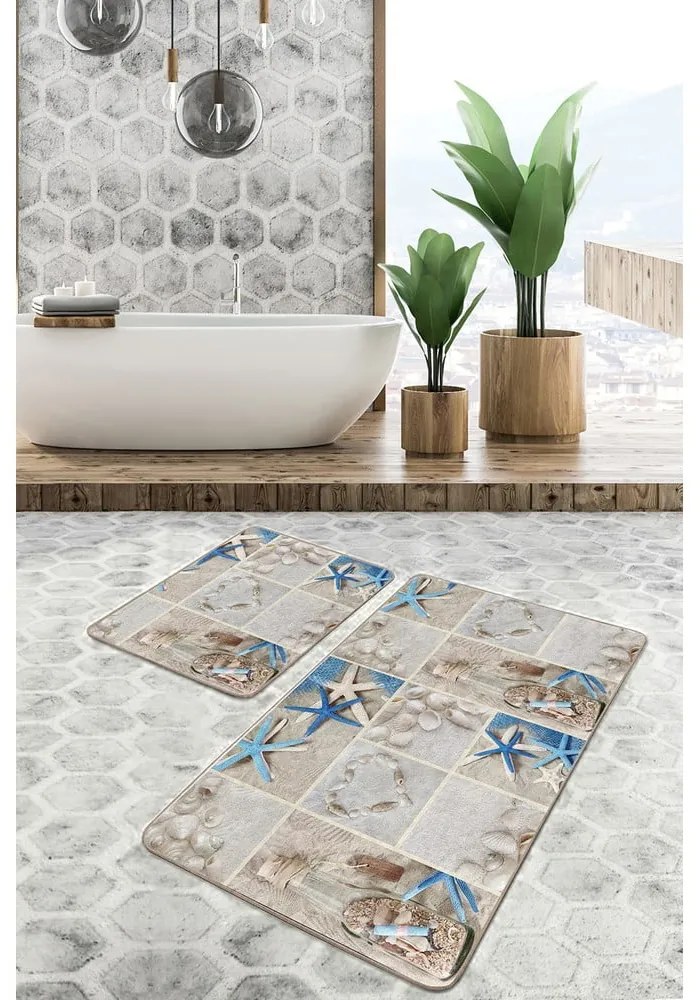 Béžové kúpeľňové predložky v súprave 2 ks 60x100 cm – Mila Home
