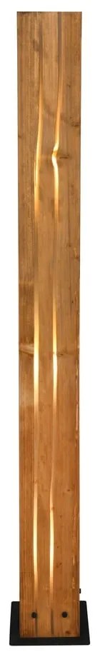 Stojacia lampa v čierno-prírodnej farbe s dreveným tienidlom (výška 121 cm) Karuni – Trio