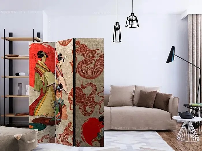 Paraván - Geishas [Room Dividers] Veľkosť: 135x172, Verzia: Akustický