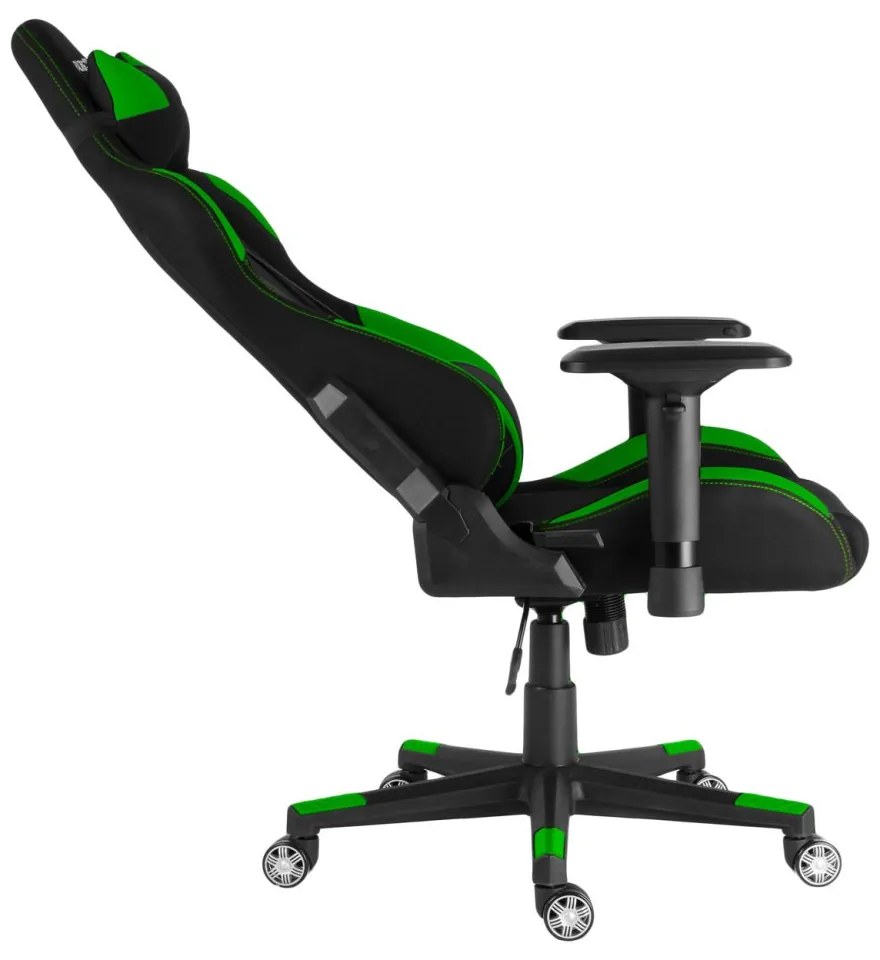 Herné kreslo Racing Pro ZK-025 TEX — látka, čierna / zelená