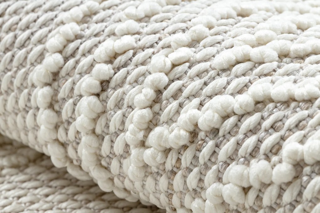 Koberec NANO EN14A Diamanty, slučkový, plocho tkaný, biely