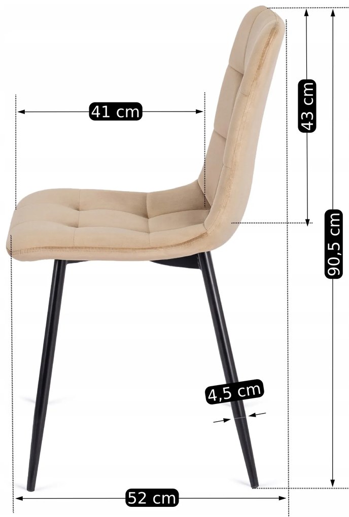 PROXIMA.store - Čalúnená jedálenska stolička PERU FARBA: tyrkysová, FARBA NÔH: čierna