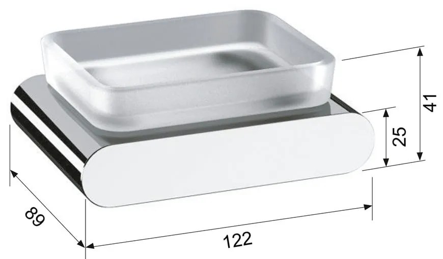 Biela nástenná sklenená nádobka na mydlo Flori – Sapho