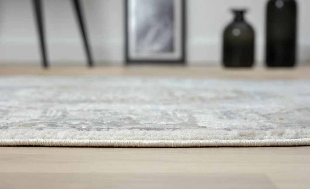 Kusový koberec My Kazak CA60042 creme kruh, 120x120 (priemer) kruh, šedá, chodba / predsieň, My Flair