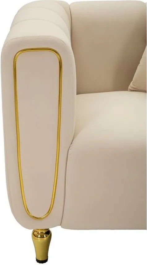 Krémové zamatové kreslo Alma – Mauro Ferretti