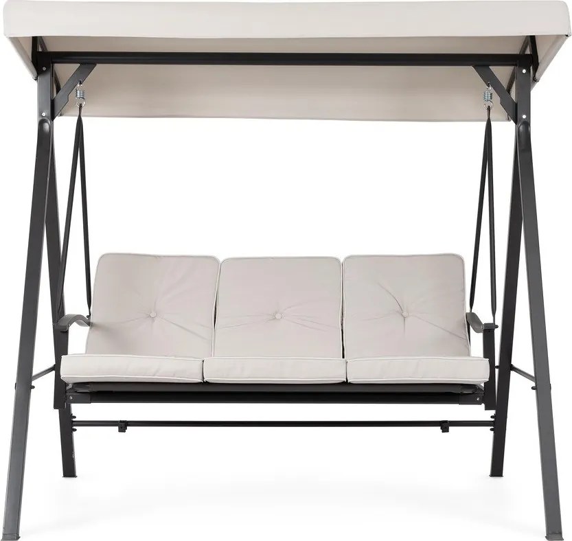 Antracitová/béžová kovová záhradná hojdačka Taurus – Bizzotto