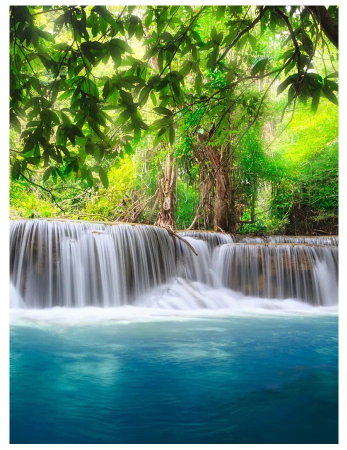 Gario Fototapeta Číry vodopád v džungli Veľkosť: 110 x 200 cm, Materiál: Vliesová