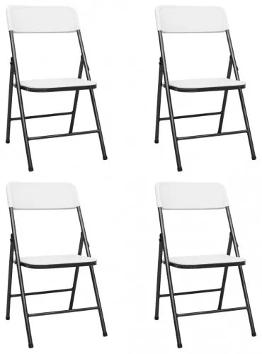 vidaXL Skladacie záhradné stoličky 4 ks HDPE biele-