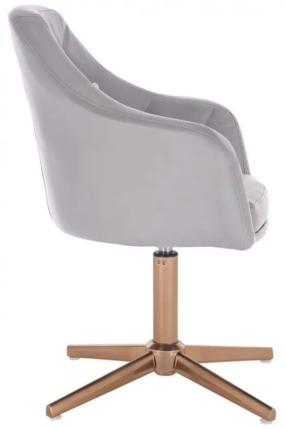 LuxuryForm DESIGN Kreslo ROMA na zlatom kríži - sivé