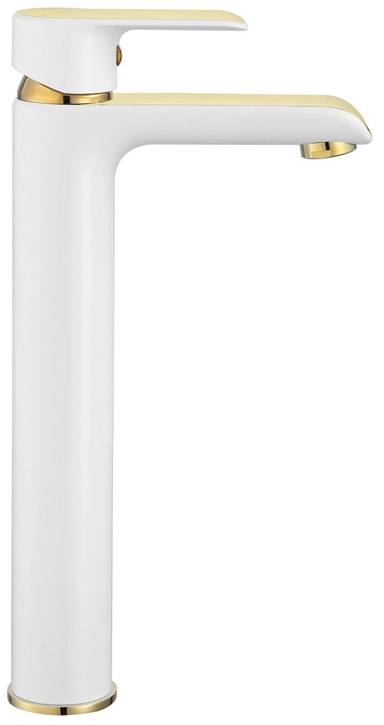 Rea Bloom - vysoká umývadlová batéria, biela-zlatá, REA-B9931