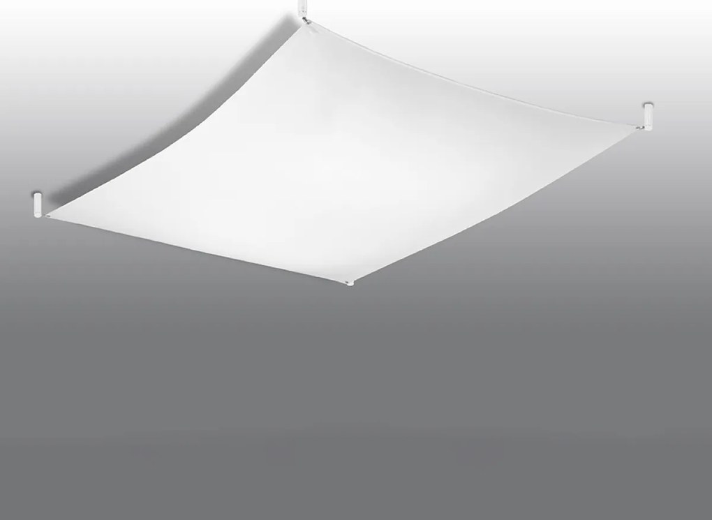 Stropné svietidlo Luna, 1x biele textilné tienidlo, (130 cm)