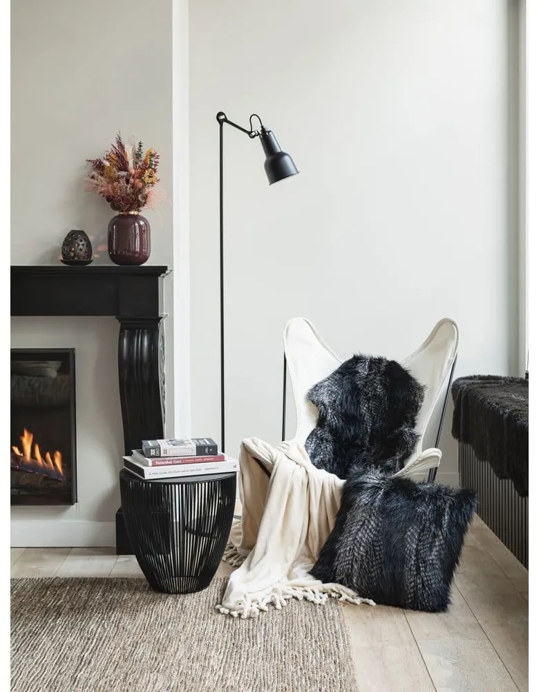 Čierna umelá kožušina Tiseco Home Studio Fox, 50 x 80 cm