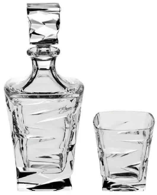 Bohemia Crystal Whisky set Zig Zag 99999/59418/688 (set 1 karafa+ 6 po