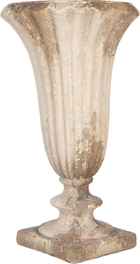 Béžový antik dekoračný kvetináč čaše v barokovom štýle Baroque – Ø 33*58 cm